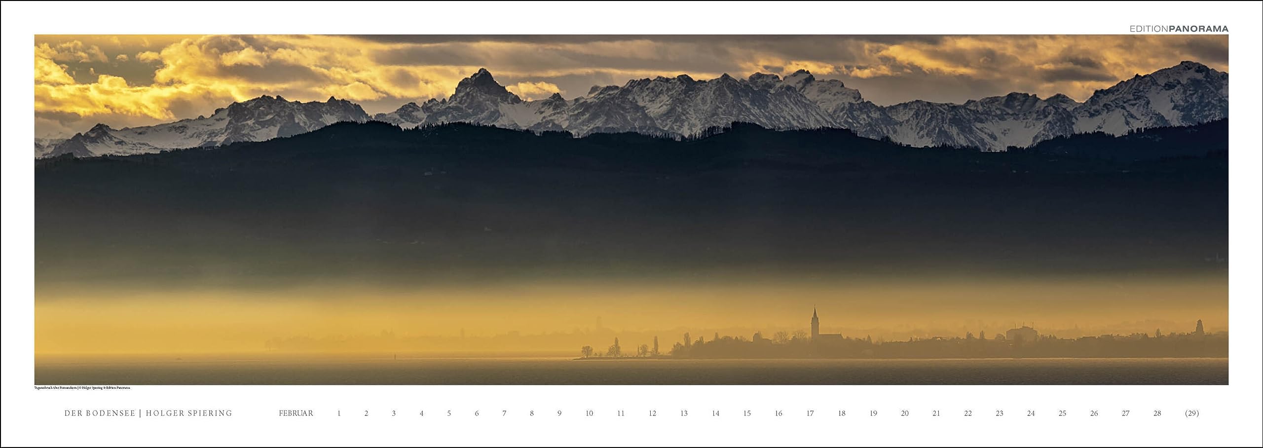 Der Bodensee: Immerwährender Panorama-Kalender, 110 x 39 cm