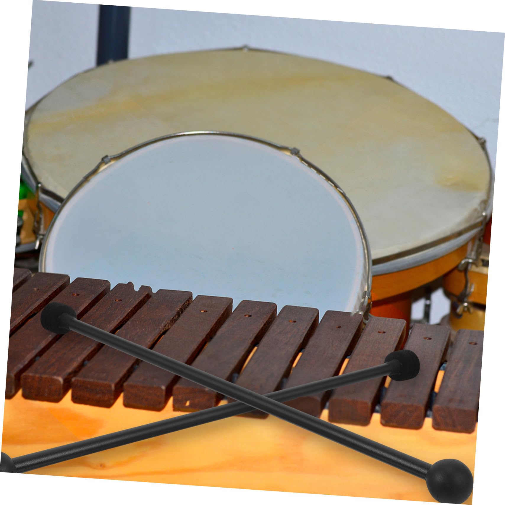 SUPVOX 2 bacchette in xilofono a doppia testa con feltro e testa in gomma morbida, resistenti per Marimba Tongue Drum e strumenti a percussione versatili, leggeri e portatili