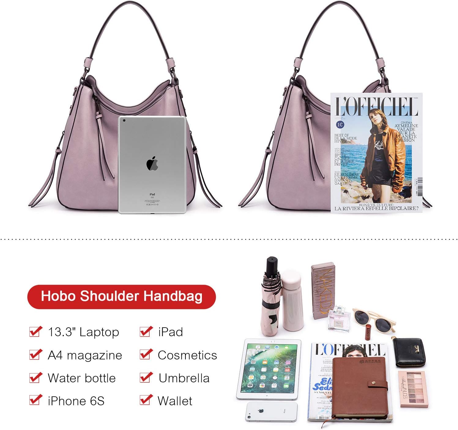 Realer Hobo Crossbody Bags for Women Designer Faux Leather Hobo Handbags Retro Large Size Shoulder Bag Bucket Purse - Image 4