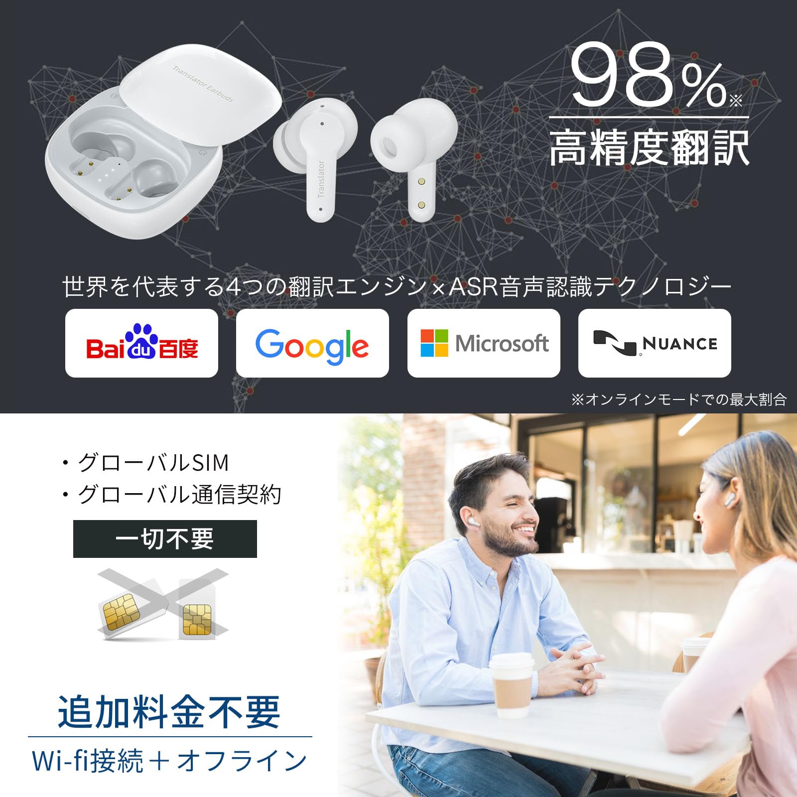 Amazon.co.jp: イヤホン翻訳機 通訳機 Wooask M3 PLUS ウーアスク 公式