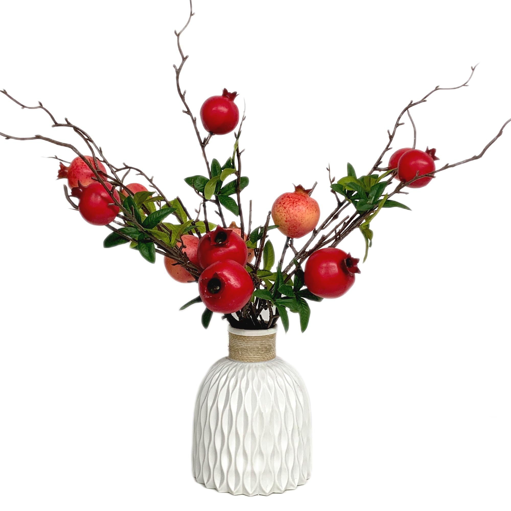 DHER 6 pcs Künstlicher Granatapfelzweig, Simulation Obst Dekoration, für Haus, Tischdekoration, Hochzeit, Weihnachten Haus Dekoration, Party, Garten Dekoration Requisiten (C)