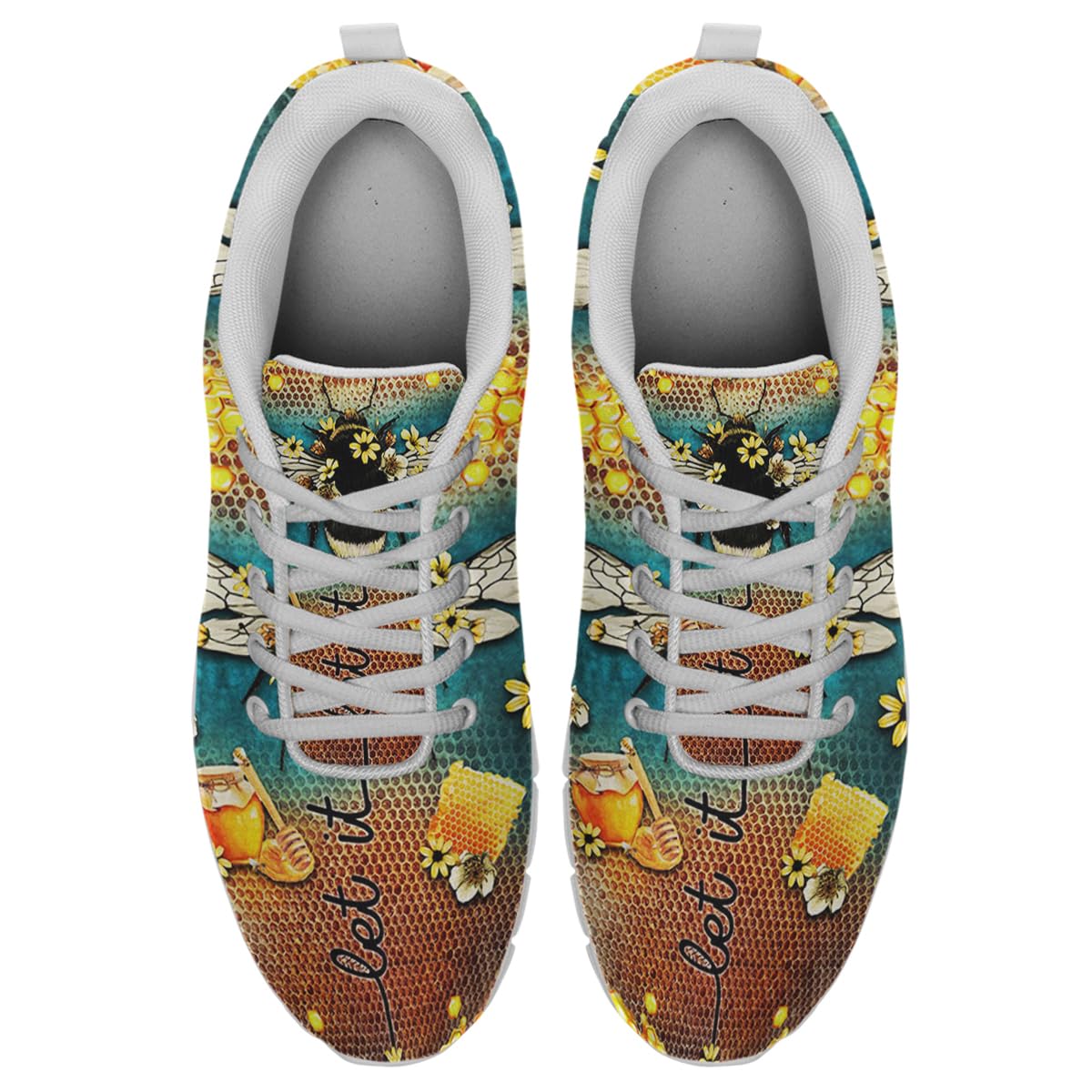 Let It Bee Shoes for Women Men Tennis Shoes 3D Print Fashion Running Sneakers