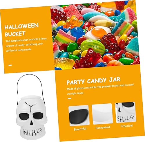 Miniatura 6 de Ciieeo Artículos decorativos portátiles Niño Plástico Calabaza Cubo Caramelo Tarro con tapa Mini Cubos de Calabaza Accesorios Mini Halloween Cubos