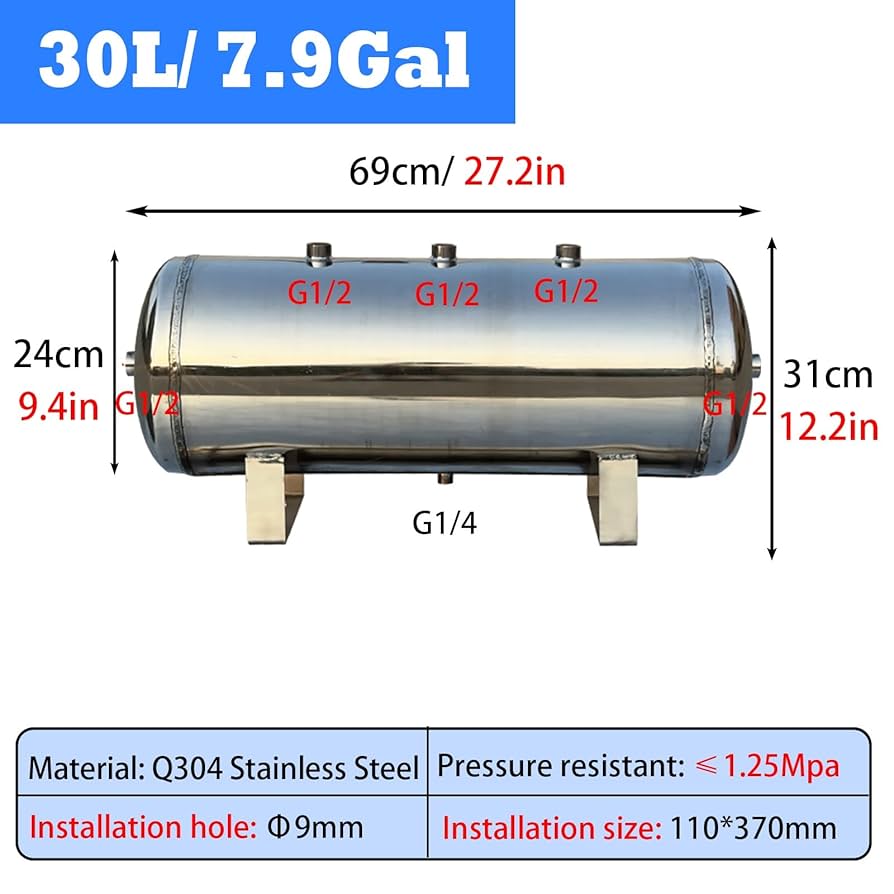 Amazon.co.jp: エアコンプレッサーリザーバータンク 圧力計