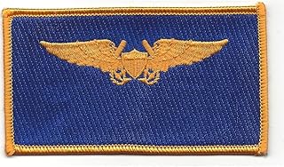 Aviation Pilot Weapon Officer Navy Gold Wings Navy Blue Patch
