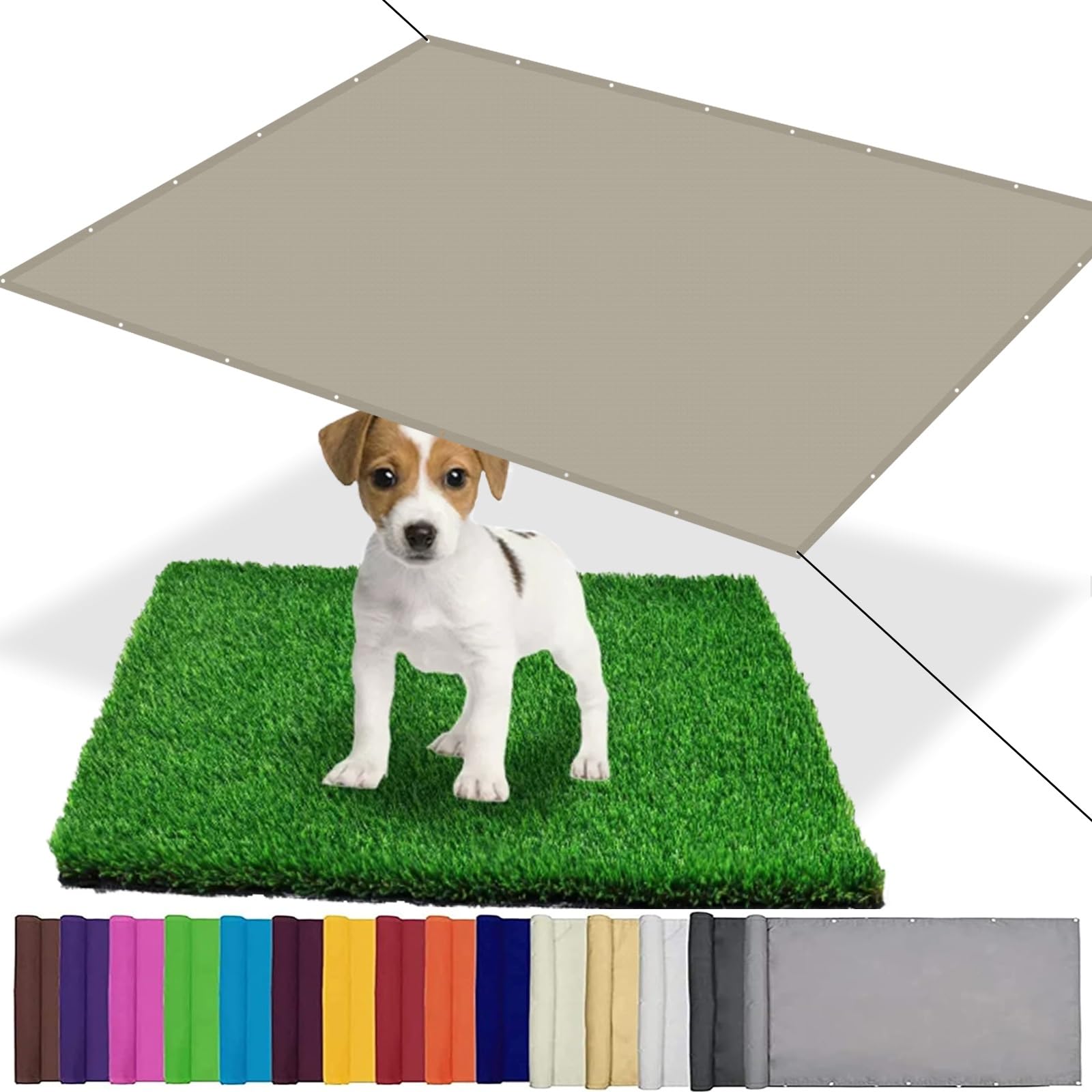 Voile d'ombrage rectangulaire kaki 150x180 cm avec oeillets pour terrasse