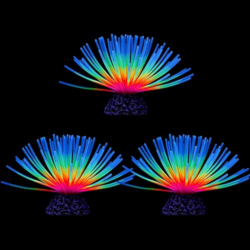 Vista 9 de WishLotus Aquarium Decorations, Lifelike Sea Urchin Ball Fish Tank Ornament, Silicone Artificial Fish Tank Glow Decorations for Aquarium Garden