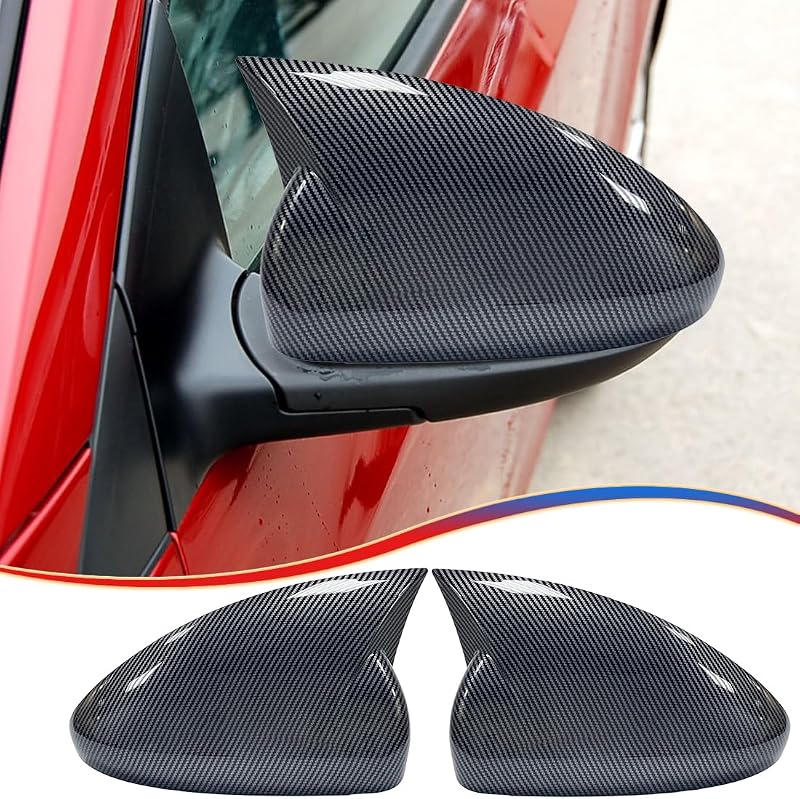 Capa do retrovisor lateral MUXEE com padrão de fibra de carbono para Chevrolet Cruze 2009 a 2015 – Kit com 2 unidades