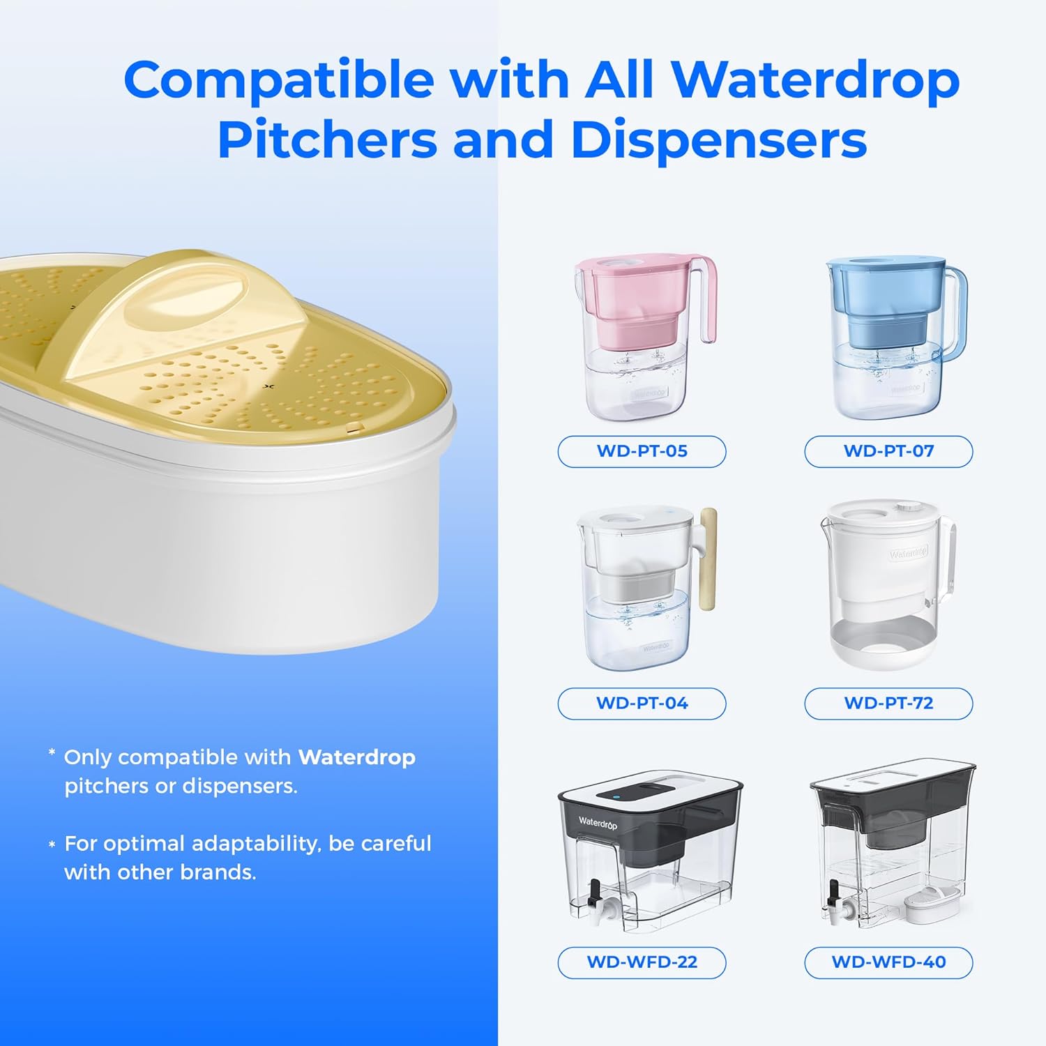 Waterdrop Glass Water Filter Pitcher with 3 Filters, Eco-Friendly, with NSF 53&42&372 Certified Filter, 7-Cup, Reduces PFOA/PFOS, Chlorine, Cadmium, Copper, Mercury, BPA Free, Easy to Clean, Pink
