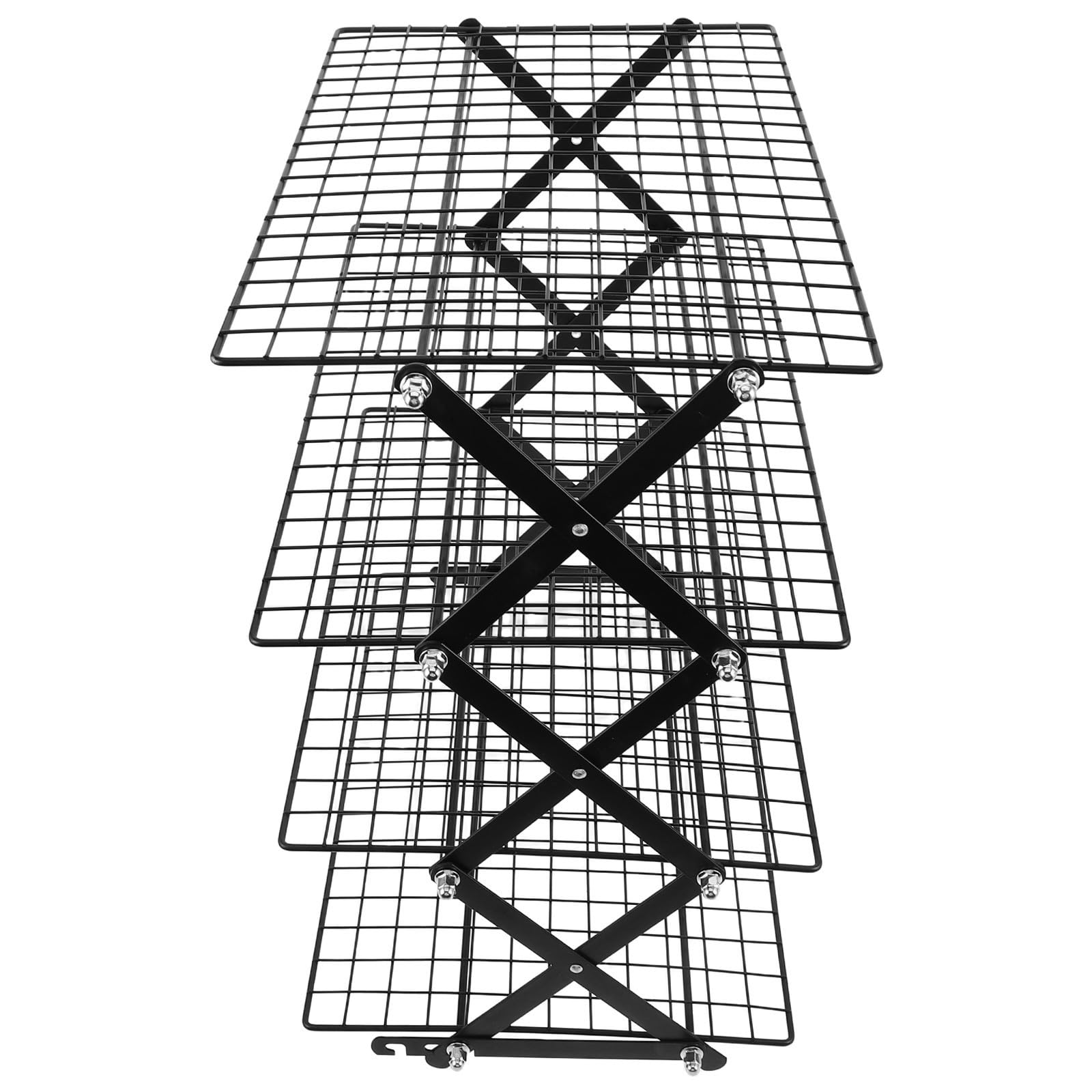 ABOOFAN Rejilla de Enfriamiento Ajustable para Hornear con Estructura Plegable Rejilla Apilable de Alambre para Enfriar Pasteles Galletas Pan Pizza y Frutas Diseño Compacto Negro
