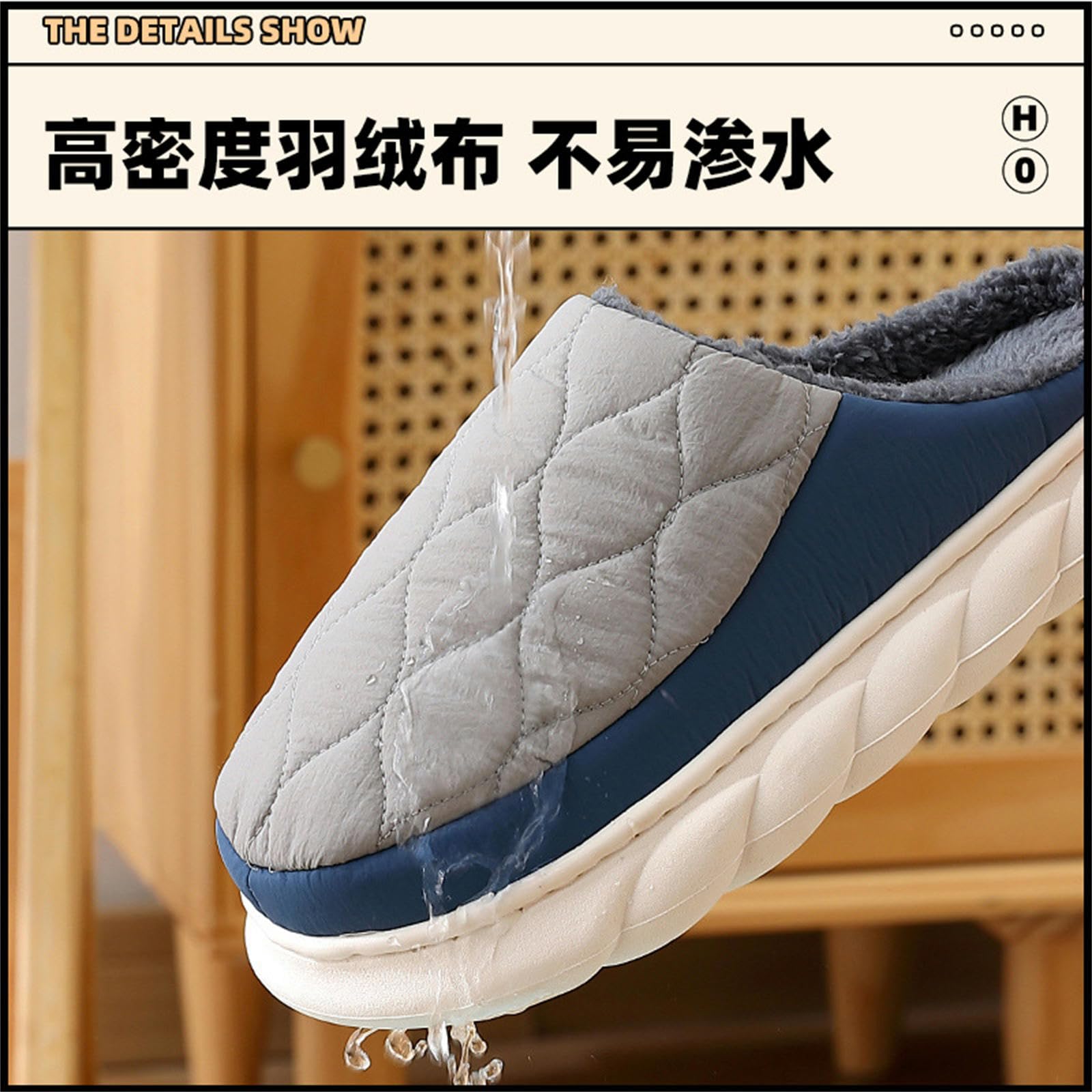 Ciabatte Donna Invernali Pantofole di Cotone da Uomo Senza Slittamento Impermeabile in Cotone Pantofole da Uomo Cupola Calda da Uomo Pantofole-Dark Gray-44-45