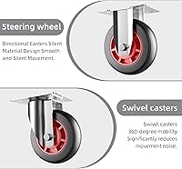 Vista 3 de Carrito de empuje plegable mejorado, plataforma móvil de 560 libras de capacidad, resistente ahorro de espacio, ruedas silenciosas TPR de 360 grados