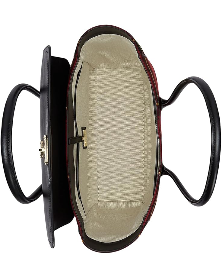 Plaid Nappa Leather Continental Wristlet