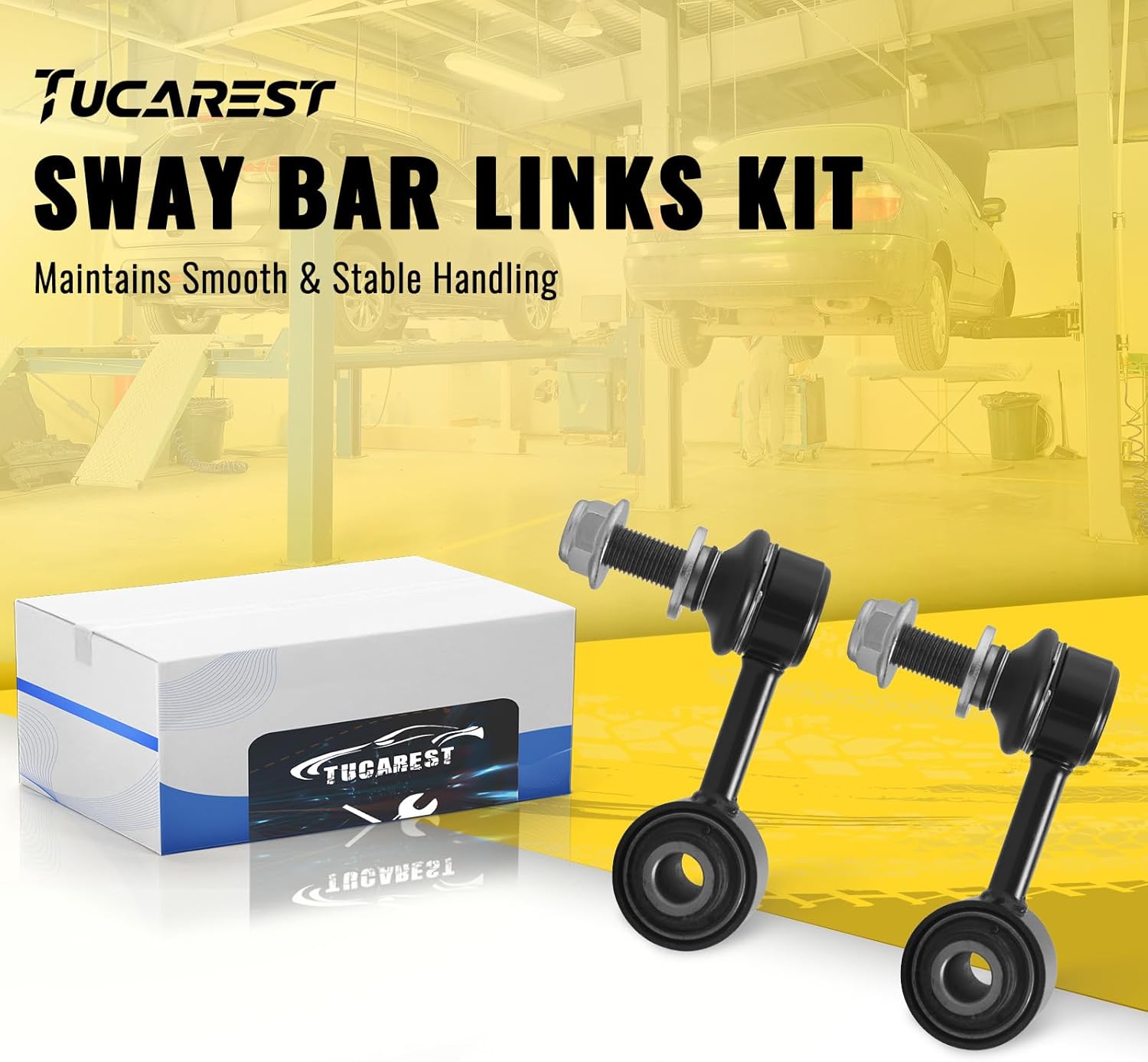 TUCAREST Front Sway Bar Stabilizer Link K750179 K750180 (Pair) Compatible With 2008-2022 To-yota Sequoia, 2007-2021 Tundra [# 488100C010 488200C010 542-495 542-496 101-5886 101-5887 TC5515 TC5516]