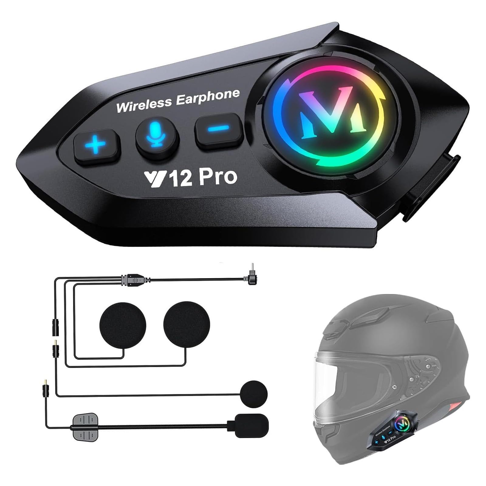 Interfono Moto Auricolare Bluetooth 500M Sistema di Comunicazione - Singolo