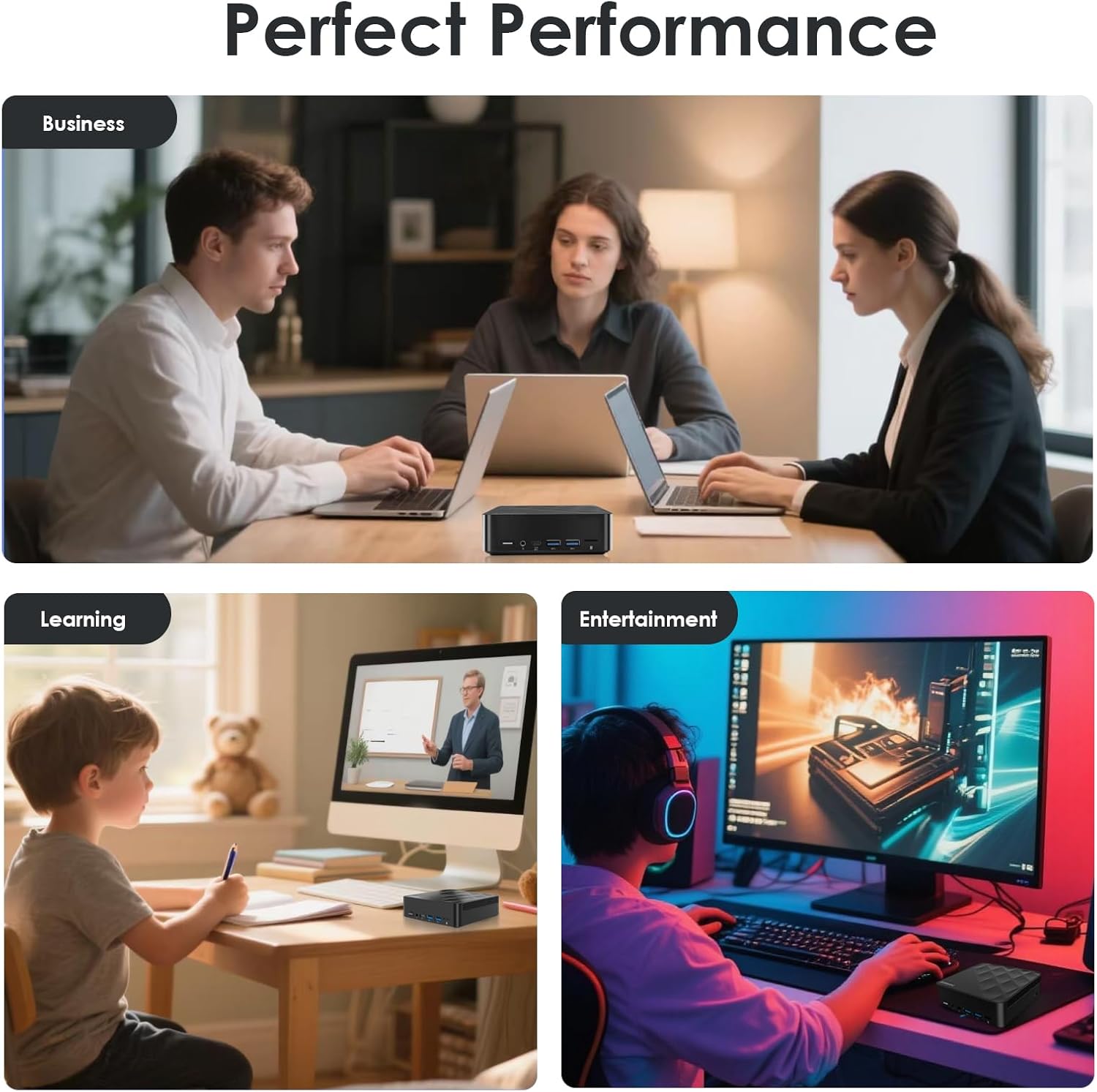 Azeyou Mini PC, Desktop Computer N100, Mini Computer 16GB RAM 1TB M.2 SSD, PC Desktop Support Triple 4K Screens, WiFi 6/BT 5.2, OS 11 Pro, Ultra-Compact Micro PC for Home & Office