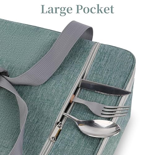 Vista 13 de Bodaon Paquete de 1 cazuela aislada para alimentos calientes o fríos, se adapta a platos de horno de 9 x 13 pulgadas y 11 x 15 pulgadas con tapa