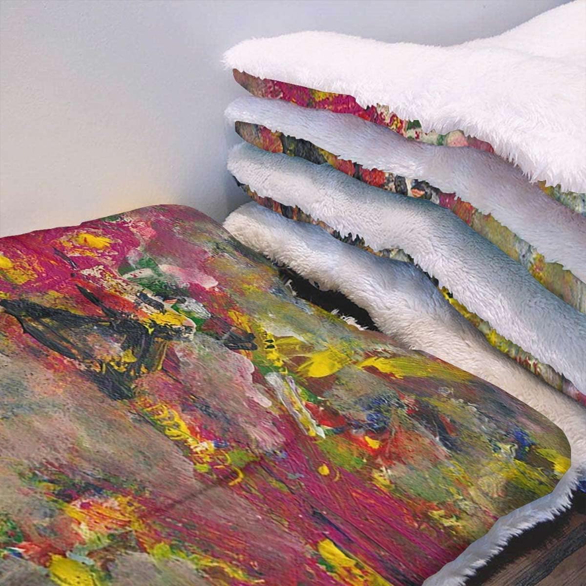 review Multicolor Non-Electric Pet Warming Pad Oil Painting Style Abstract Watercolors Print Reusable pet Pads, Great for Dogs, Cats, Bunny & Seniors Pastel 14