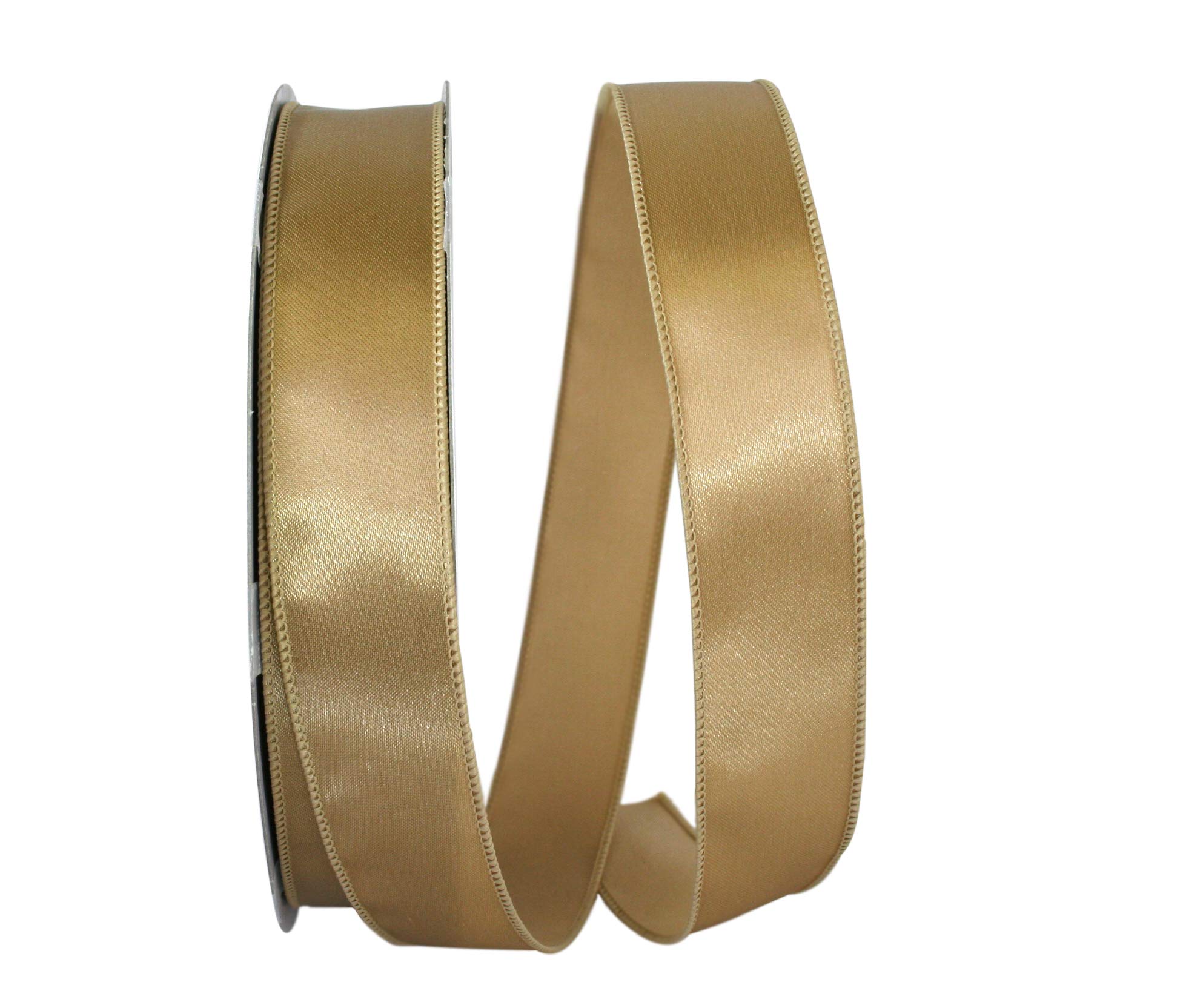 Reliant RibbonSatin Value Wired Edge Ribbon, 1-1/2 Inch X 50 Yards, Antique Gold
