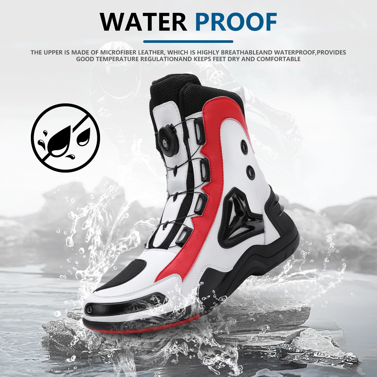 Moto Zapatos de Moto para Hombre Zapatos de Calle Reforzados Protección contra Golpes de Moto Suela Antideslizante Botas Deportivas cómodas para Carreras y Turismo