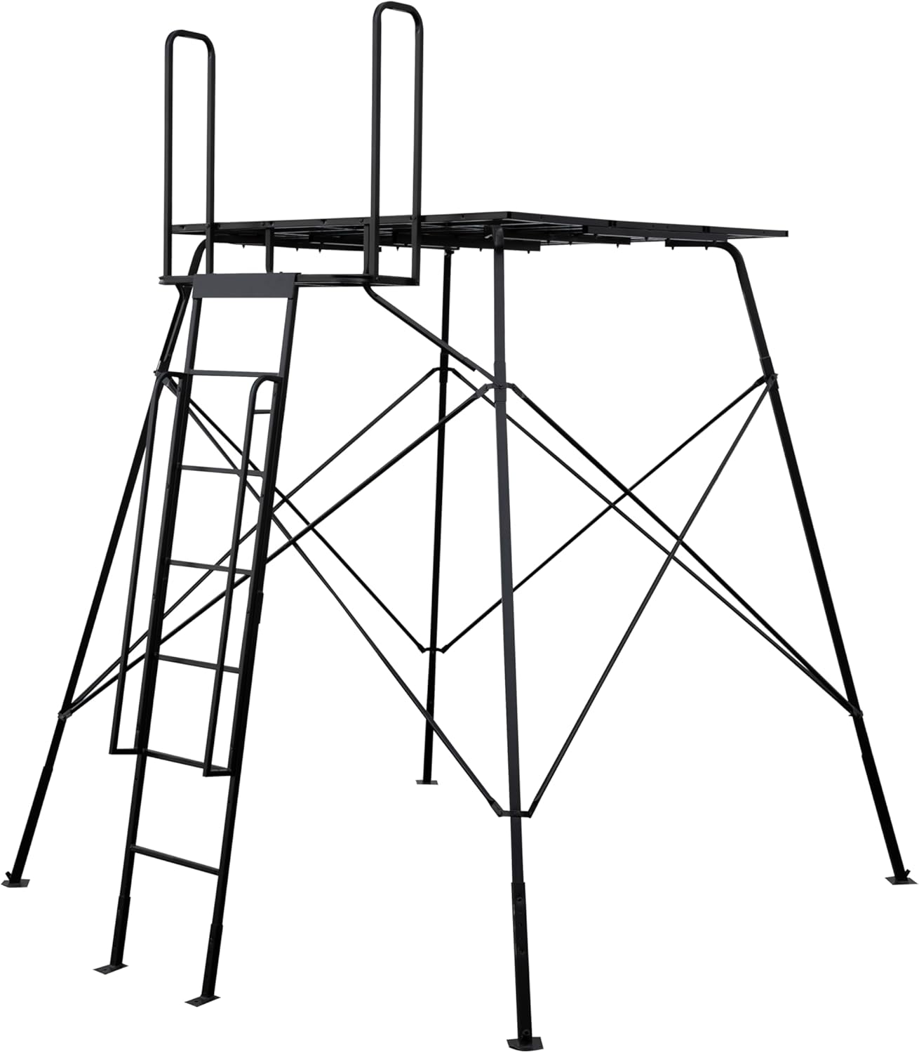 CAGE™ 2.0 Permanent Hub Blinds, 8' Tower, Hunting Tower, 66" x 66" Platform, 800 lb. Capacity, Easy to Assemble, Heavy-Duty Steel Mesh, 66" x 66". CRD30T