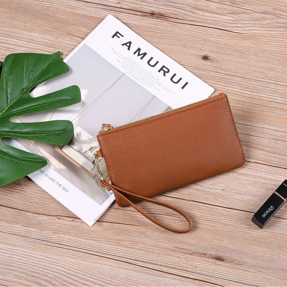 GOIACII Women's Wristlet Clutch Slim Leather Wallet RFID Blocking Handbag - Image 2