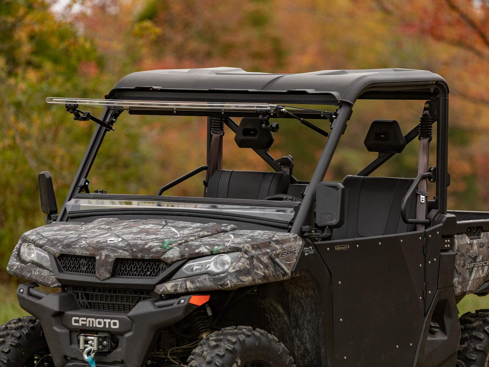 Amazon Com Superatv Scratch Resistant 3 In 1 Flip Windshield For 19 Cfmoto Uforce 1000 1 4 Thick Polycarbonate Is 250x Stronger Than Glass Year Round Set To Open Vented Or Closed Usa Made Automotive