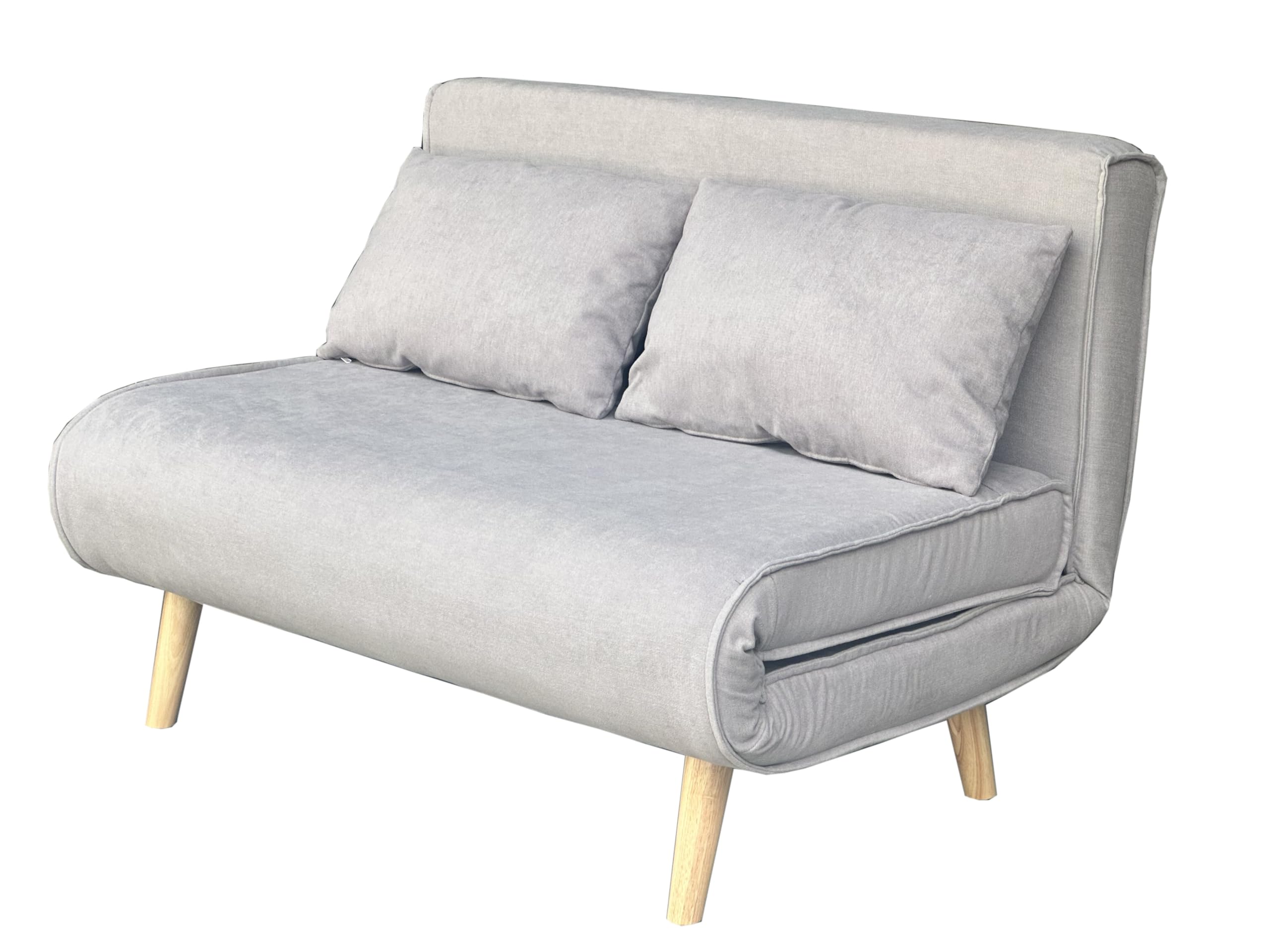 MUEBLIX.COM - Sofa Cama Ocenilla 2 Plazas, Sofa Cama Estilo Futón, Tela, Sillón Cama, Cama Sofa, 3 Posiciones (Sentado, Relax y Cama), Apertura Clic-Clac, Sofa de Diseño, Color Gris