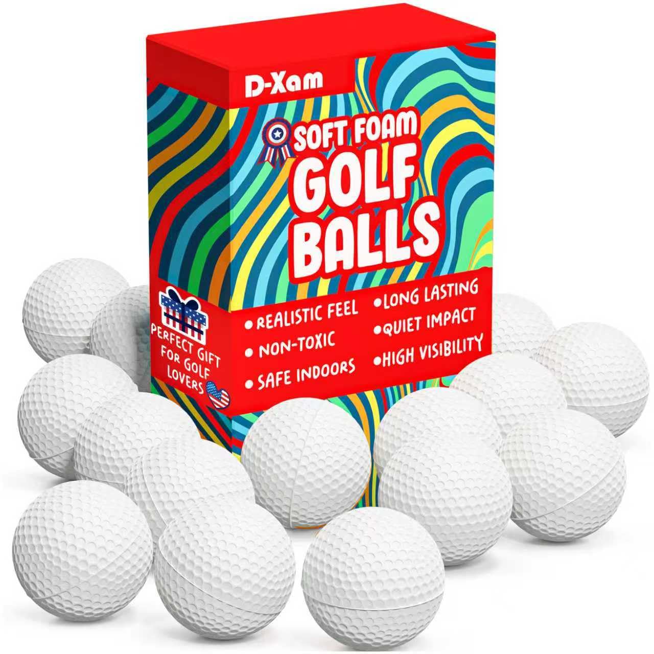 Foam Golf Balls Bulk Practice Golf Ball White 41mm Soft | Long Lasting & Realistic Feel | Limited Flight Use Indoors Outdoors Backyard Training