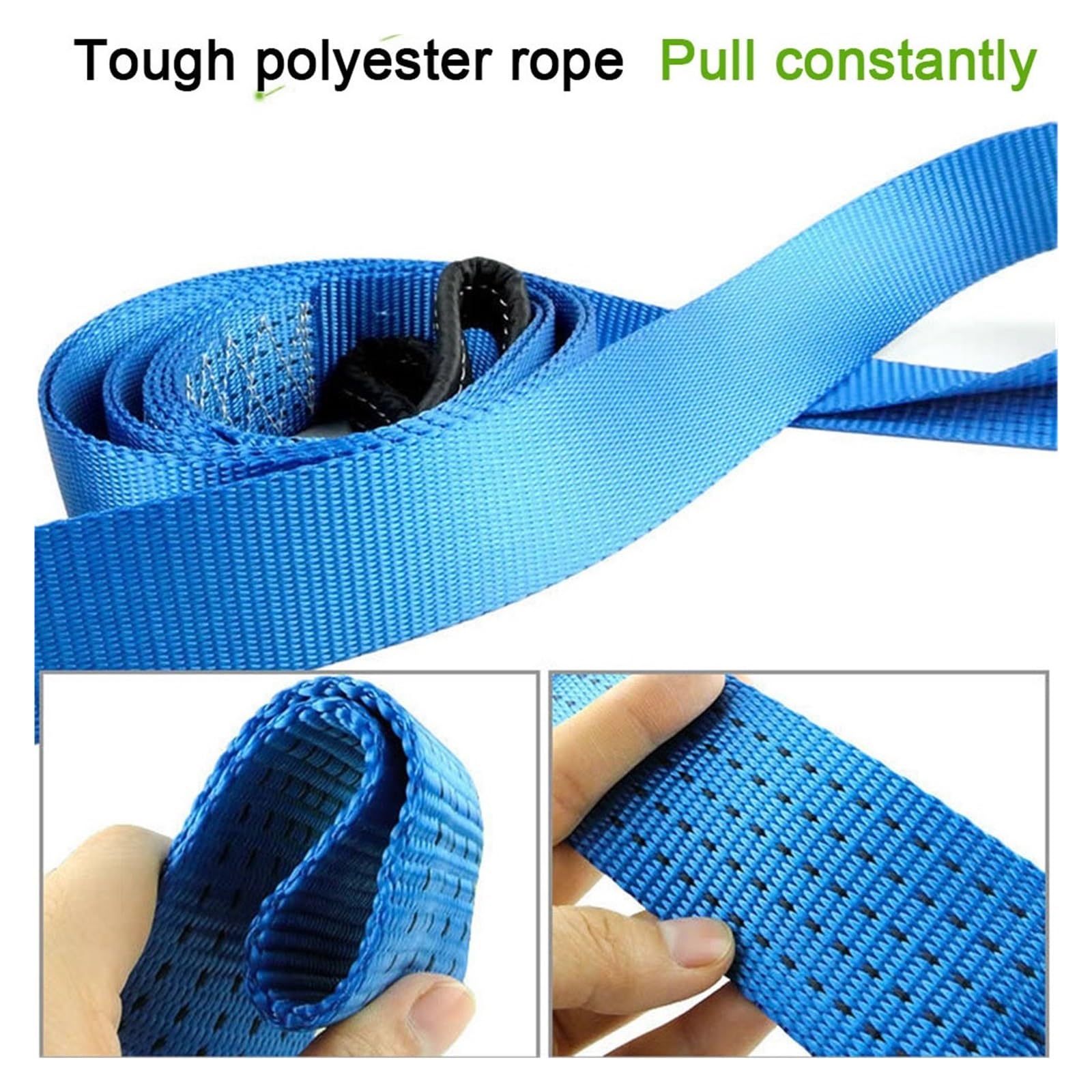Cable Azul for Coche, cabrestante de Remolque sintético, línea Cuerda 5 M, 17600lbs, Luminoso con Fuerte tracción Gruesa for vehículos Todoterreno ATV Fuerte Resiliencia