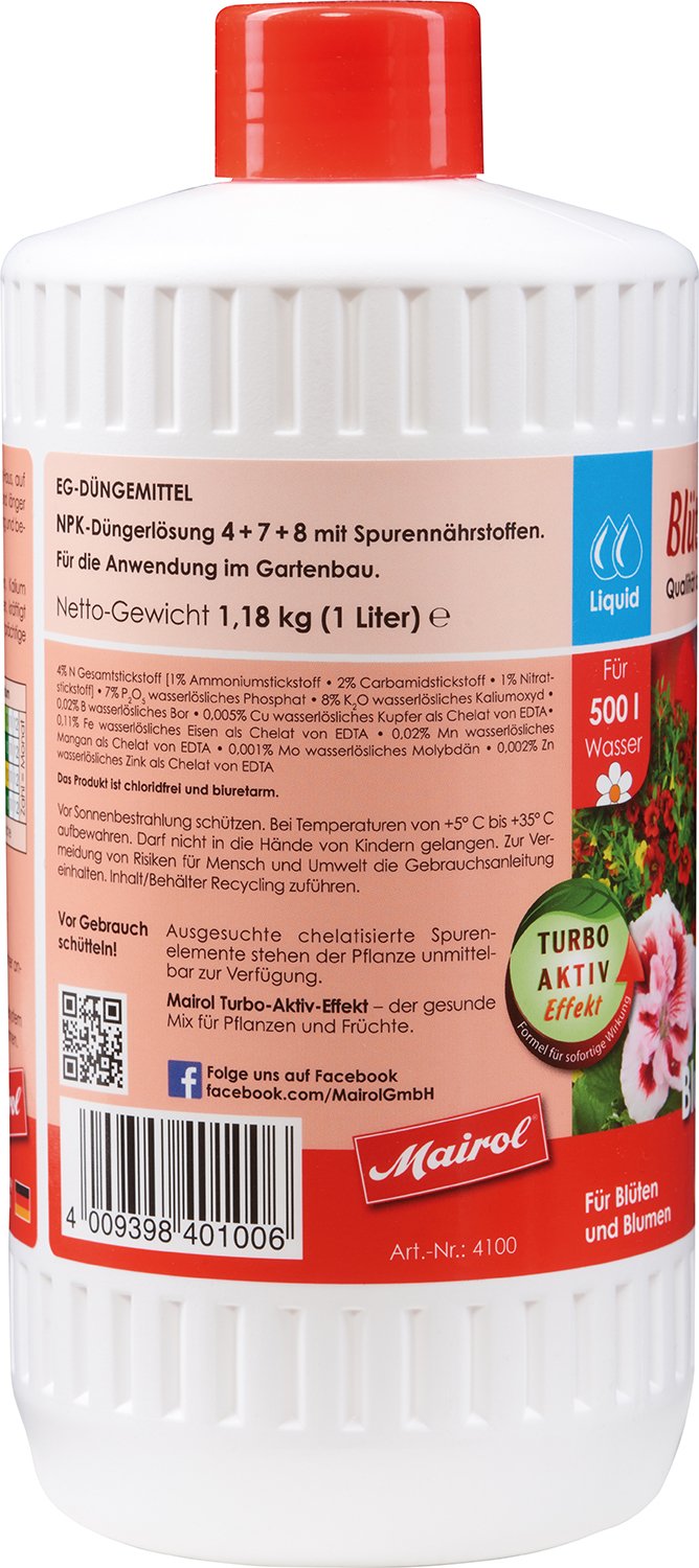 4100 Blühdünger für Blüten und Blumen, Liquid, 1 Liter