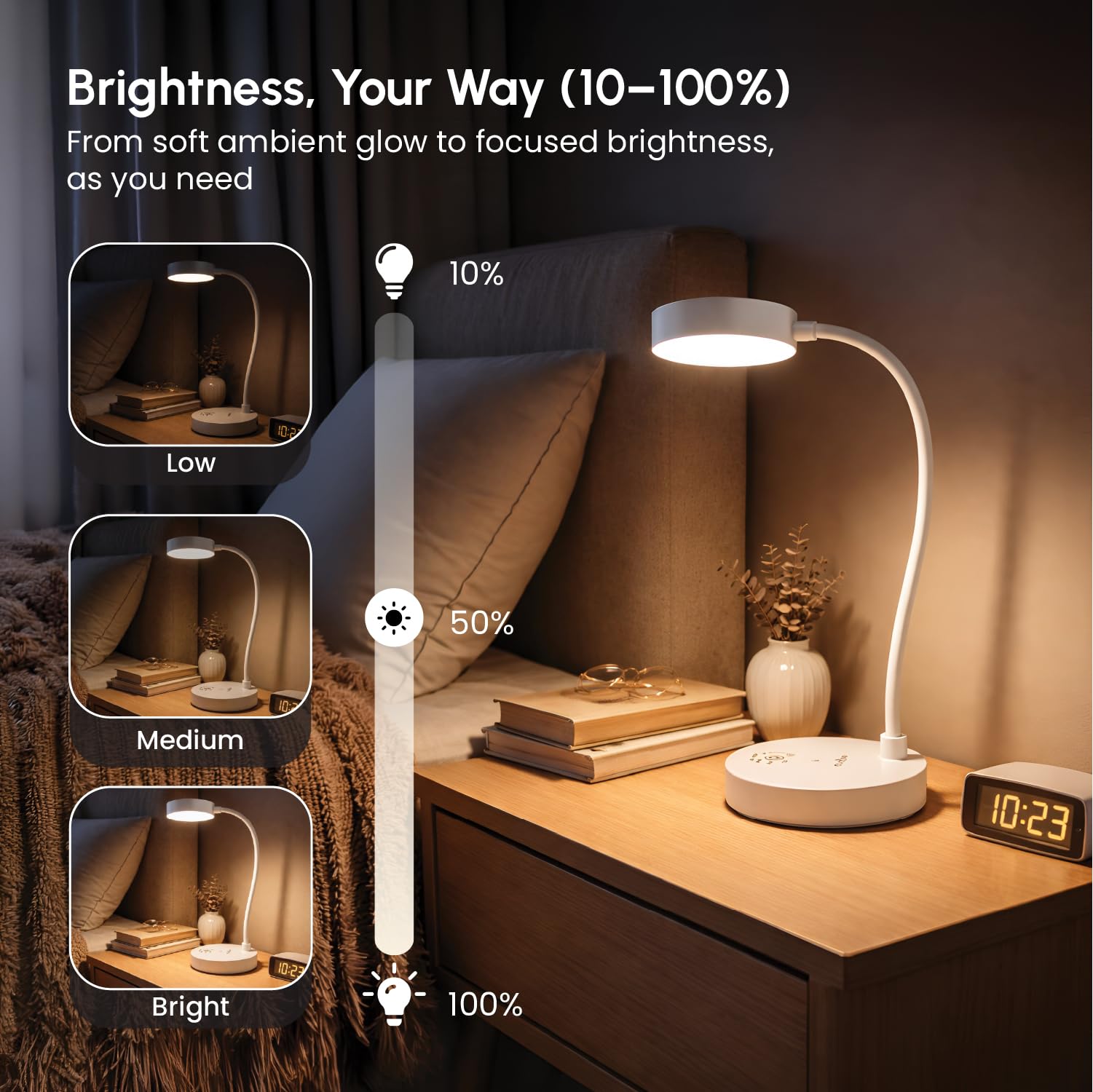 Wipro Jade Table Lamp - Rechargeable LED Desk Light -4