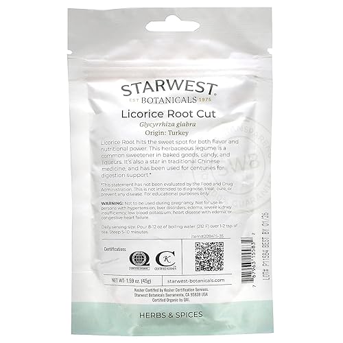Miniatura 2 de Starwest Botanicals Corte de raíz de regaliz orgánico certificado, 1.59 oz (45 g)