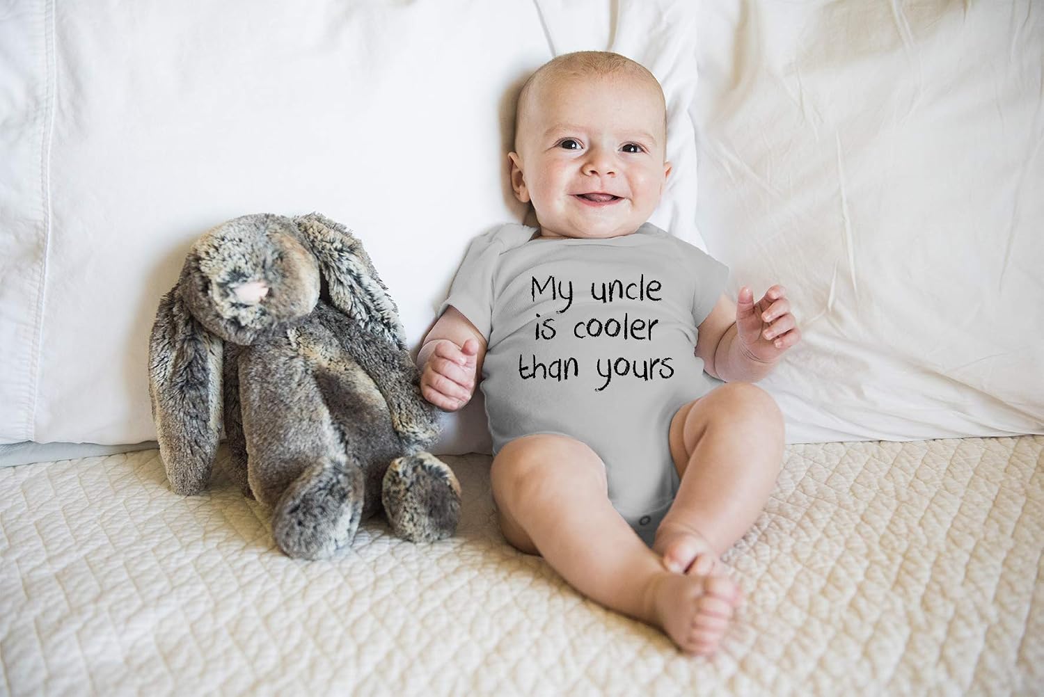 My Uncle is Cooler Than Yours - Funny Baby Essentials Bodysuit - Newborn Clothes Baby Romper