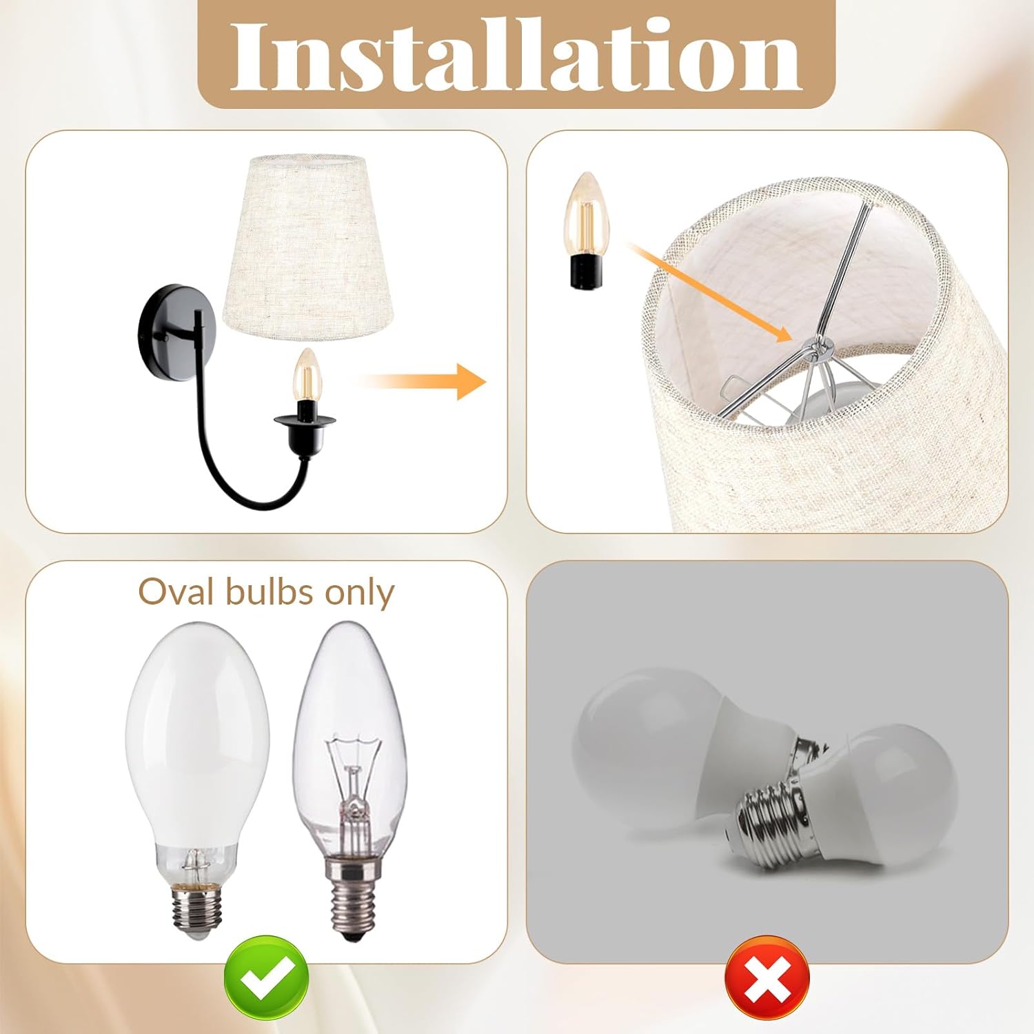 6PCS Chandelier Lamp Shades, 5.5 X 5.1 Inch Clip on Lamp Shade Clip on Bulb, Chandelier Lamps Shade, Linen Lamps Shades for Chandeliers Wall Ceiling Table and Floor Linen
