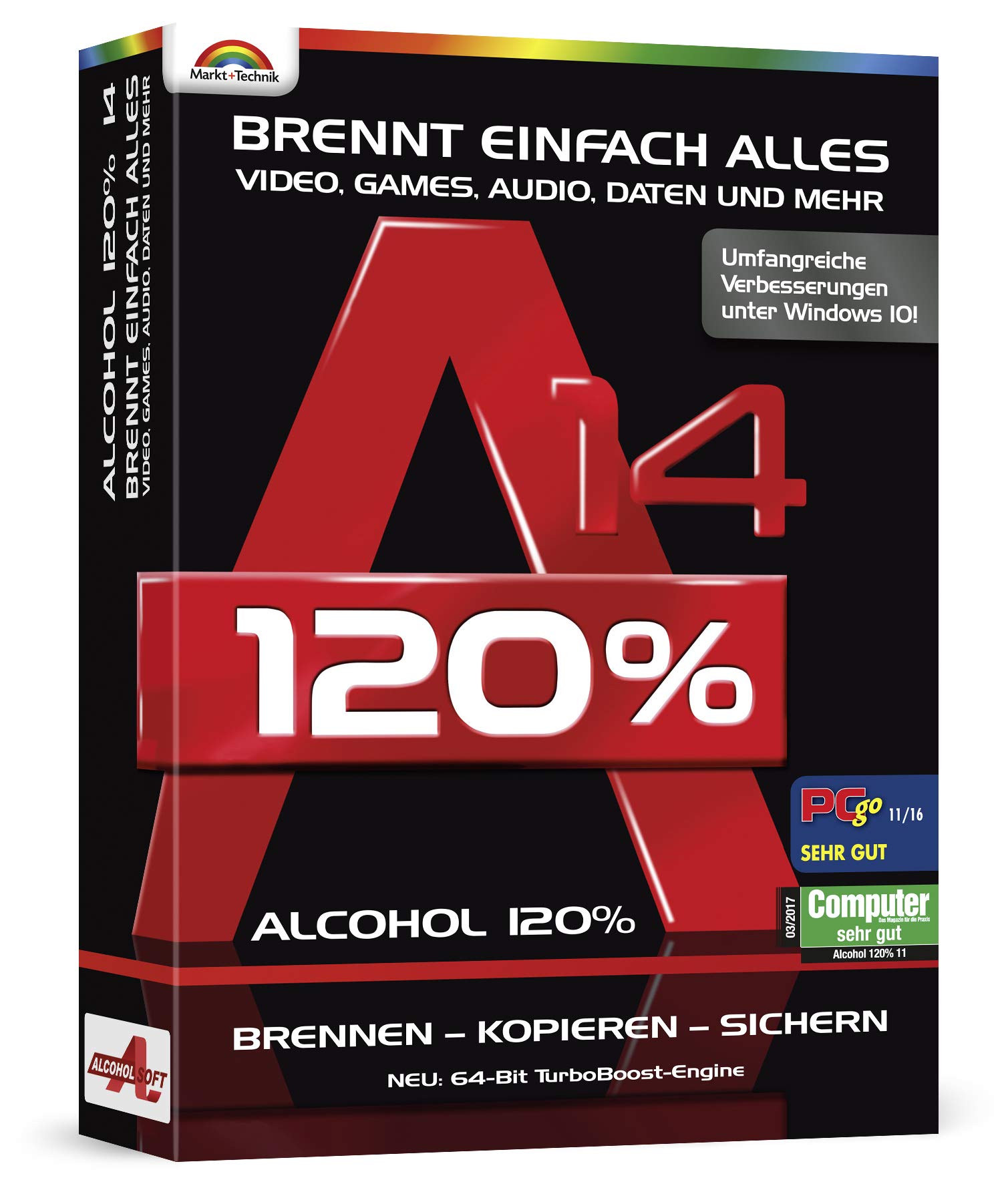Alcohol 120% Version 14 - Brennen - Kopieren - Sichern - Virtuelle Laufwerke erstellen für Windows 11, 10, 8.1, 7