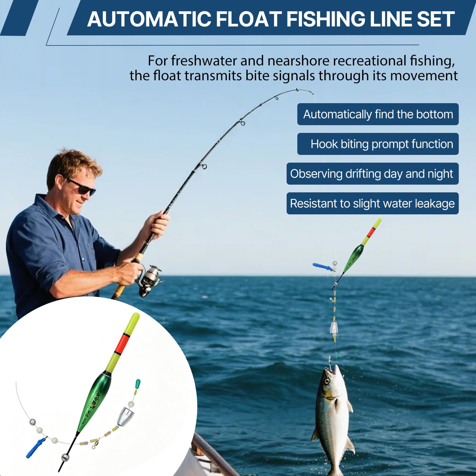 Dongcill Galleggianti da Pesca,Galleggiante Pesca a LED,Bobber Automatico | Bobber Automatico con Cambierà Colore,Accessori-Pesca per Notturna in Mare o Acqua Dolce