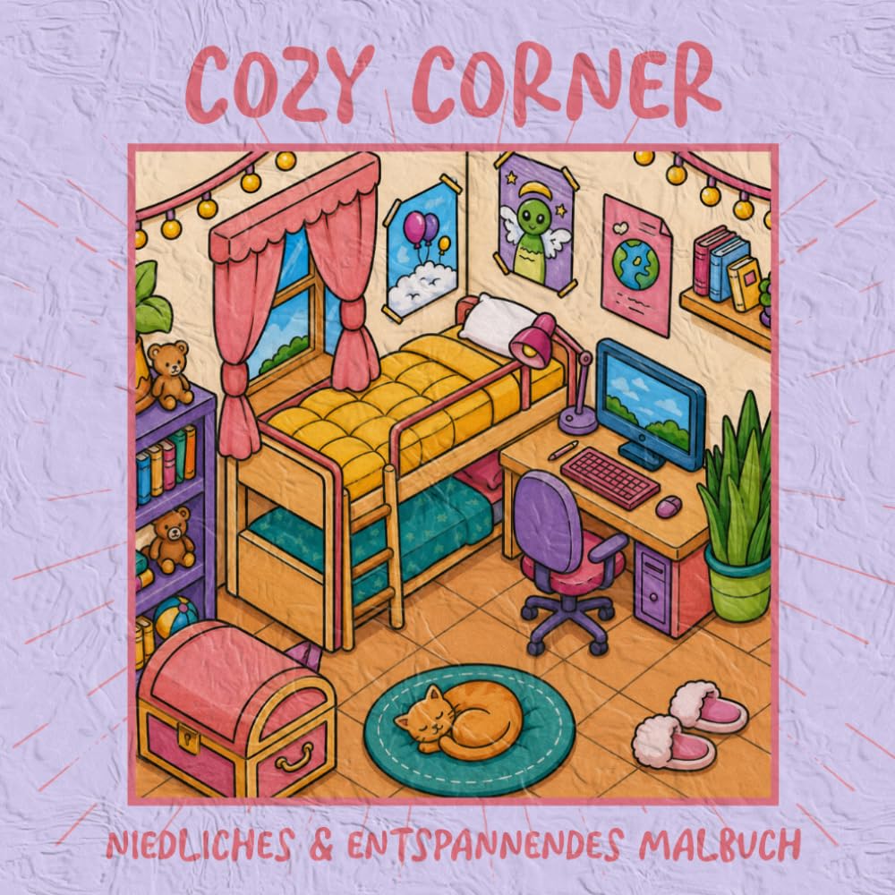 Cozy Corner: Wohlfühl-Malbuch für Erwachsene, Teenager und Kinder – Gemütliche und entspannende Orte zum Ausmalen – Cozy Malbücher