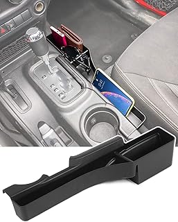 Savadicar JK GearTray Gear Shift Console Side Storage Box Passenger Side Organizer Tray for 2011-2018 Jeep Wrangler JK JKU, Interior Accessories, Black