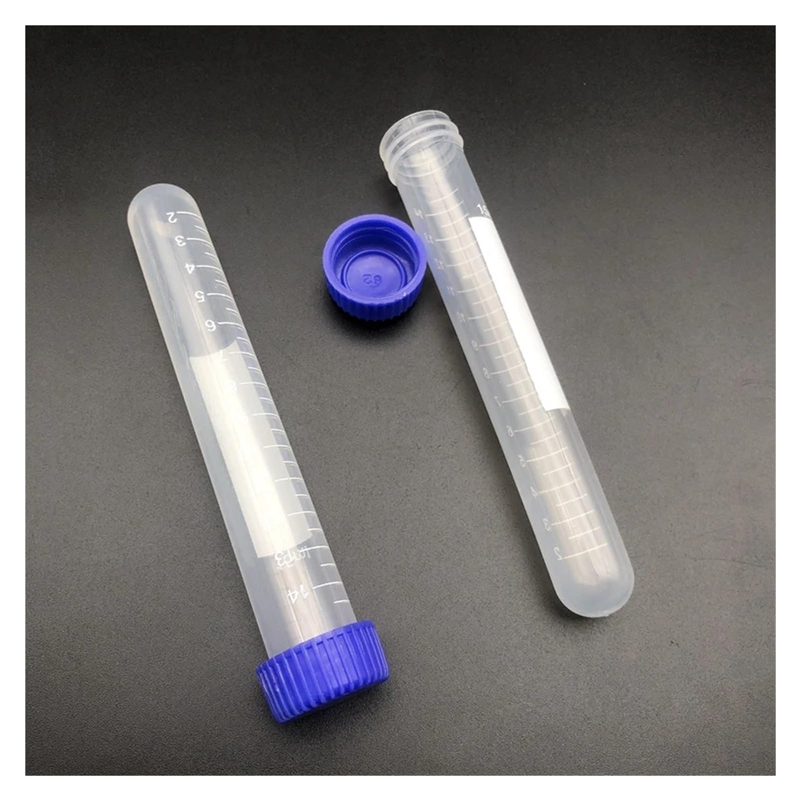 100 Piezas/Lote 15 ml Tubo de centrífuga de plástico Transparente PP Microcentrífuga de Fondo Redondo con tapón de Rosca Viales de Muestra de Prueba de plástico