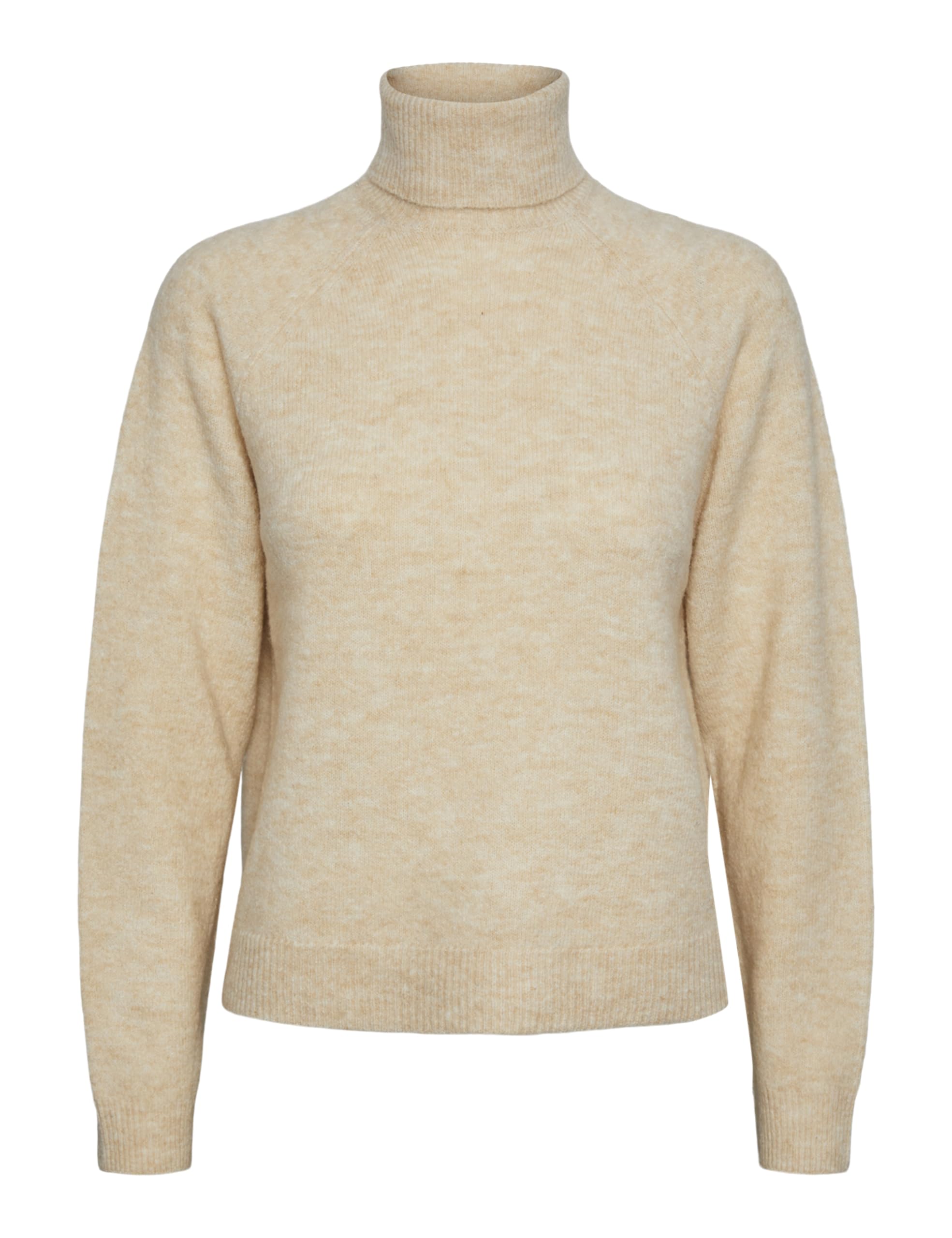 Pieces Women's Beige Turtleneck Sweater Pcjuliana
