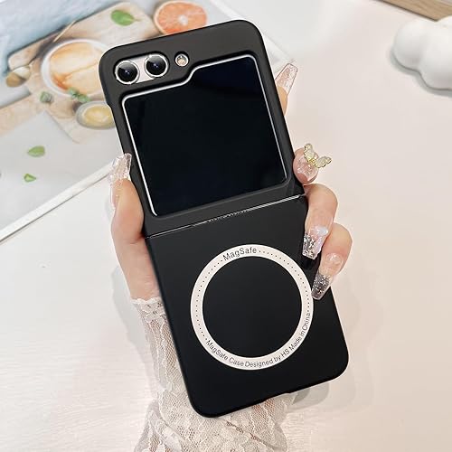 ZIYE Funda para Samsung Galaxy Z Flip 5 compatible con MagSafe Funda rígida de PC Galaxy Z Flip 5 para mujeres, hombres y niñas, superficie suave,