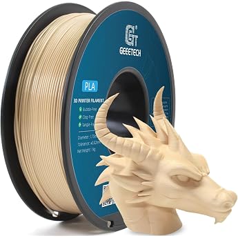 GEEETECH PLA Filament 1.75 mm 3D Printer Filament PLA Dimensional Accuracy +/- 0.03 mm 1 kg Spool 2.2 lbs for 3D Printers Bone White