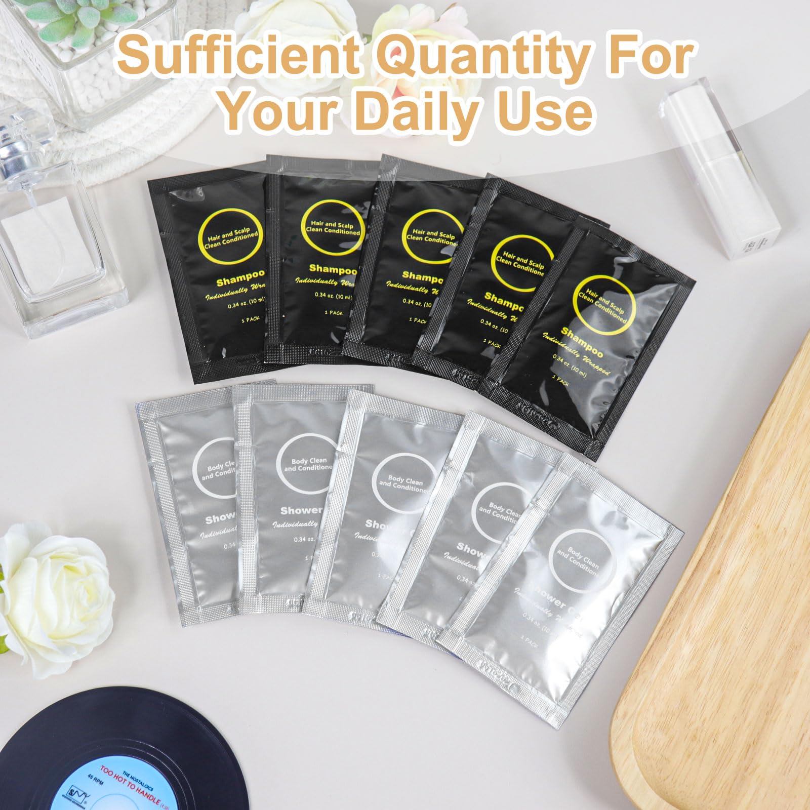 Travel Size Shampoo and Shower Gel Set,Individually Wrapped Toiletry Kit,Mini Body Wash and Shampoo Porable for Travel/Hotel/Guests/Vacation/Homeless (0.34 fl oz(Pack of 60)) - Image 3
