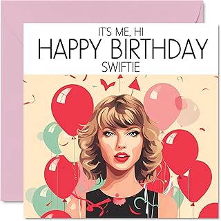 Funny Birthday Cards for Women - Swiftie - Happy Birthday Card for Mum Sister Daughter Auntie Cousin Bestie Best Friend Work Colleague 145mm x 145mm Joke Humour Bday Greeting Cards