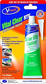 V-tech Clear RTV Silicone Gasket Sealant 250C (85gm) - Water Resistant Sealant