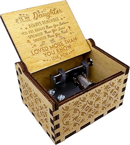 Miniatura 5 de Caja de música You are My Sunshine from Mom to Daughter, manivela clásica grabada, cajas musicales grabadas, regalos de recuerdo para hija de mamá
