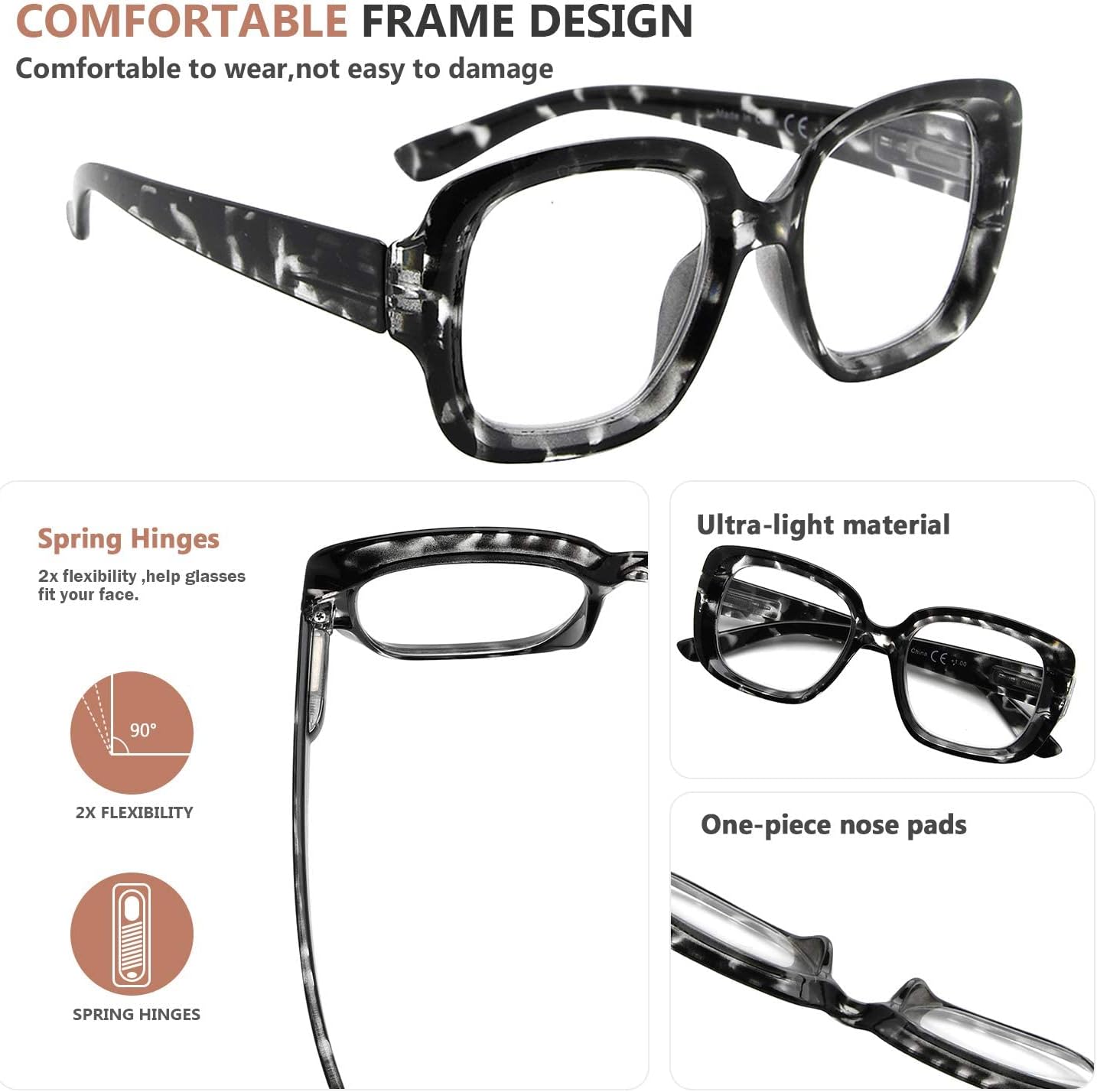 Eyekepper 4- Pack Newish Reading Glasses for Women Readers