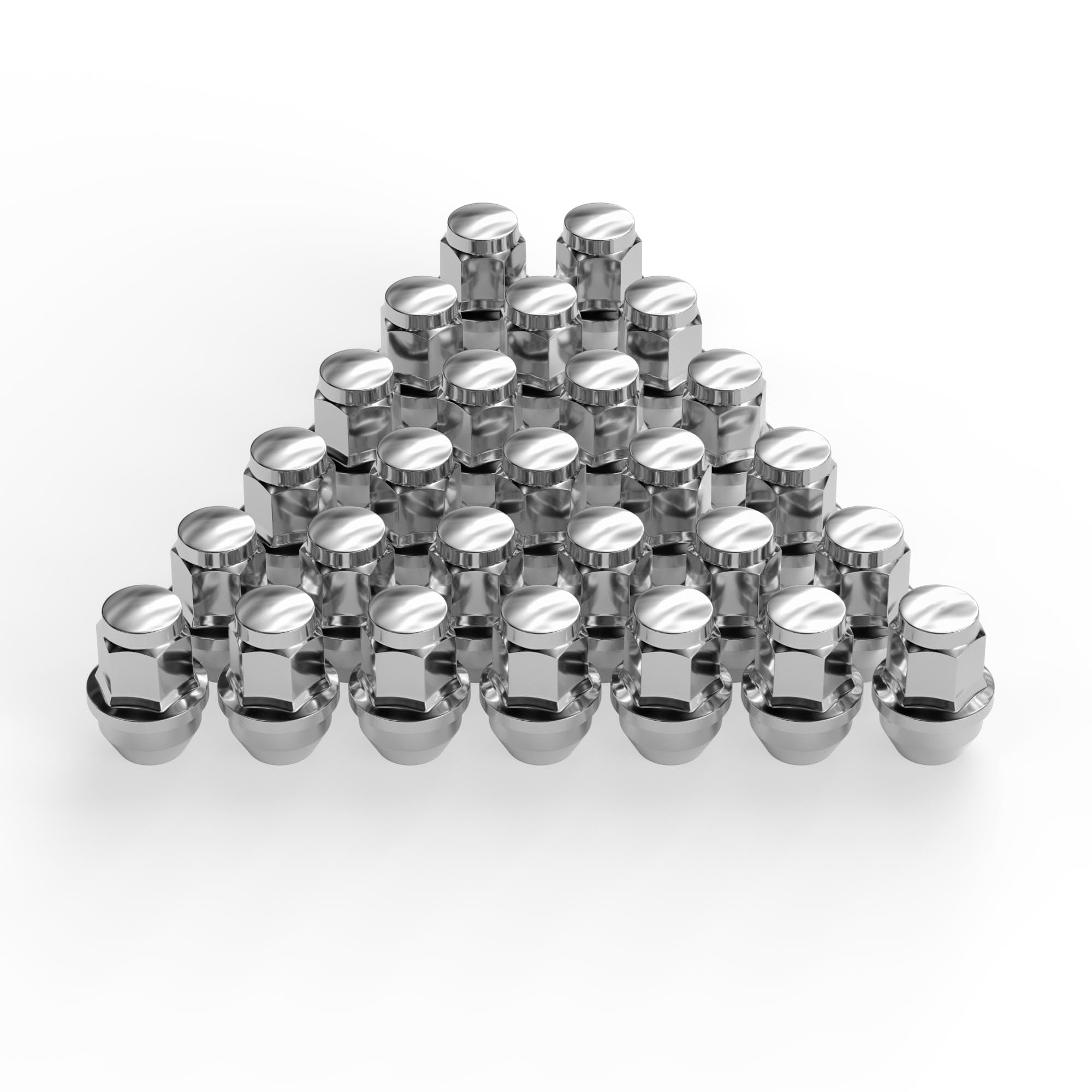 Écrous de roue chromés OEM M14 x 1,5 pour 2015-2023 F150/Expedition 24 pièces de style usine Gland 21 mm Écrous de roue hexagonaux monobloc, chrome