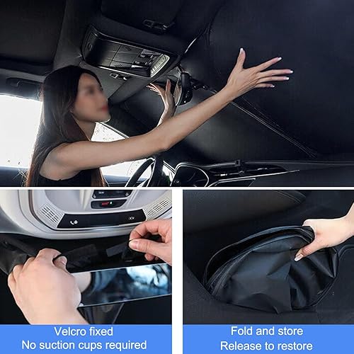 Miniatura 5 de HATHWAY Fit for Volvo XC40 2018-2023, Windscreen Sun Shade, car windscreen Sun Shade Inside, Foldable car Sunshade windscreen, Black